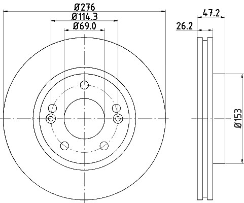 Hella Bremsscheibe [Hersteller-Nr. 8DD355110-951] für Hyundai