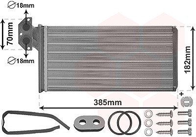 Van Wezel Wärmetauscher, Innenraumheizung [Hersteller-Nr. 30016701] für VW, Mercedes-Benz