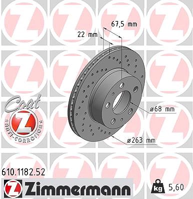 Zimmermann Bremsscheibe [Hersteller-Nr. 610.1182.52] für Volvo
