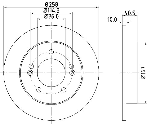 Hella Bremsscheibe Hinterachse Voll [Hersteller-Nr. 8DD355117-011] für Kia, Hyundai