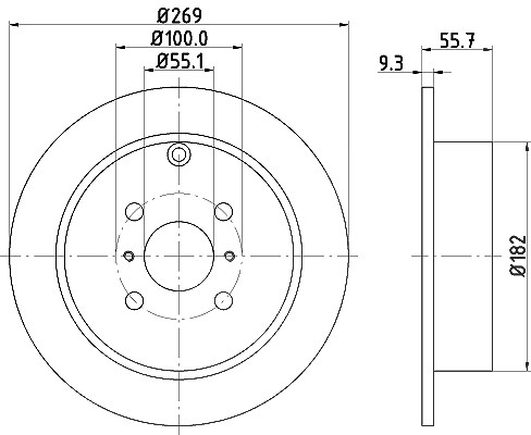 Hella Bremsscheibe Hinterachse Voll [Hersteller-Nr. 8DD355110-491] für Geely, Byd, Toyota, Lifan