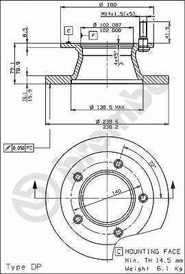 Brembo 1x Bremsscheibe [Hersteller-Nr. 08.5181.10] für Mercedes-Benz