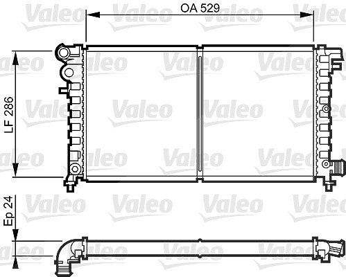 Valeo Kühler, 530 x 292 mm [Hersteller-Nr. 731530] für Peugeot, Citroën