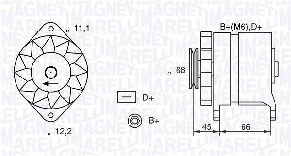 Magneti Marelli Generator [Hersteller-Nr. 063321112010] für Fiat, Lancia