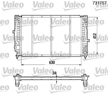 Valeo Kühler, Motorkühlung [Hersteller-Nr. 731757] für VW, Audi, Skoda