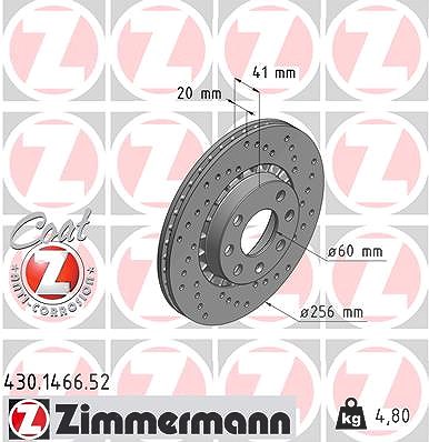 Zimmermann Bremsscheibe [Hersteller-Nr. 430.1466.52] für Vauxhall, Opel