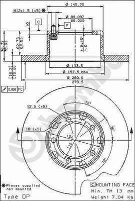 Brembo Bremsscheibe [Hersteller-Nr. 08.3959.20] für Mercedes-Benz
