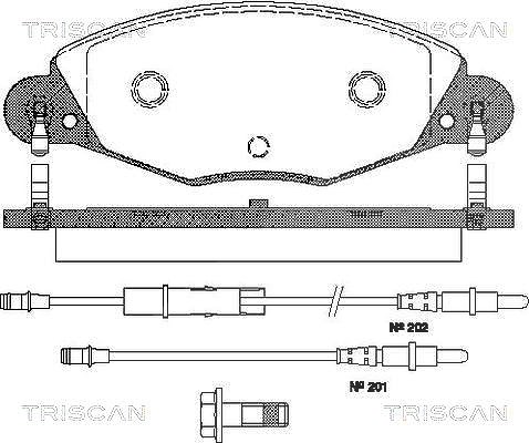 Triscan Bremsbelagsatz, Scheibenbremse [Hersteller-Nr. 811028018] für Citroën