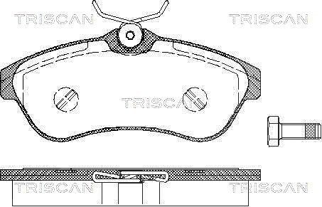 Triscan Bremsbelagsatz, Scheibenbremse [Hersteller-Nr. 811028027] für Citroën