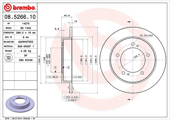 Brembo Bremsscheibe [Hersteller-Nr. 08.5266.10] für Suzuki