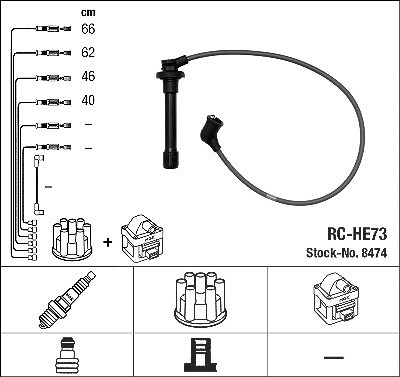 Ngk Zündleitungssatz [Hersteller-Nr. 8474] für Honda