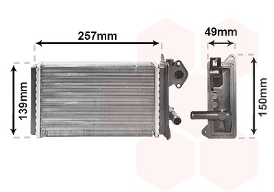 Van Wezel Heizungskühler Wärmetauscher 212x157x42 [Hersteller-Nr. 58006062] für Audi, VW