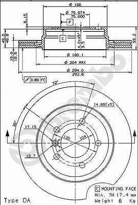 Brembo Bremsscheibe [Hersteller-Nr. 09.7720.11] für Mitsubishi, Volvo