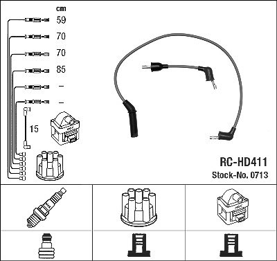 Ngk Zündleitungssatz [Hersteller-Nr. 0713] für Hyundai