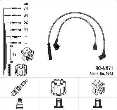 Ngk Zündleitungssatz [Hersteller-Nr. 9464] für Nissan