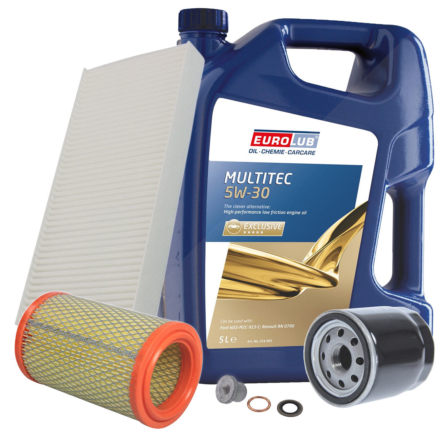 Bestprice Inspektionspaket Filtersatz SET A + 5l ÖL [Hersteller-Nr. 10493625] für Renault