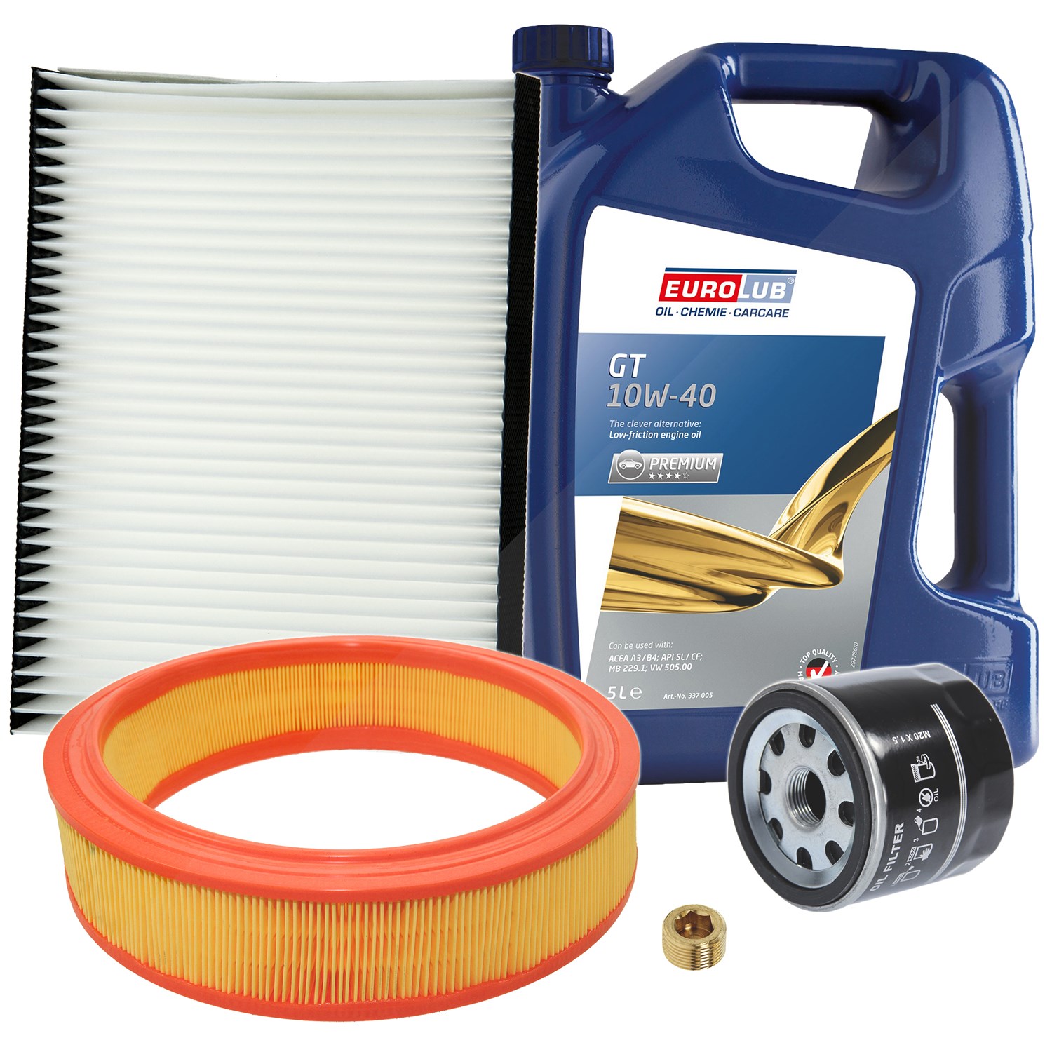 Bestprice Inspektionspaket Filtersatz SET A + 5l ÖL [Hersteller-Nr. 10493630] für Fiat