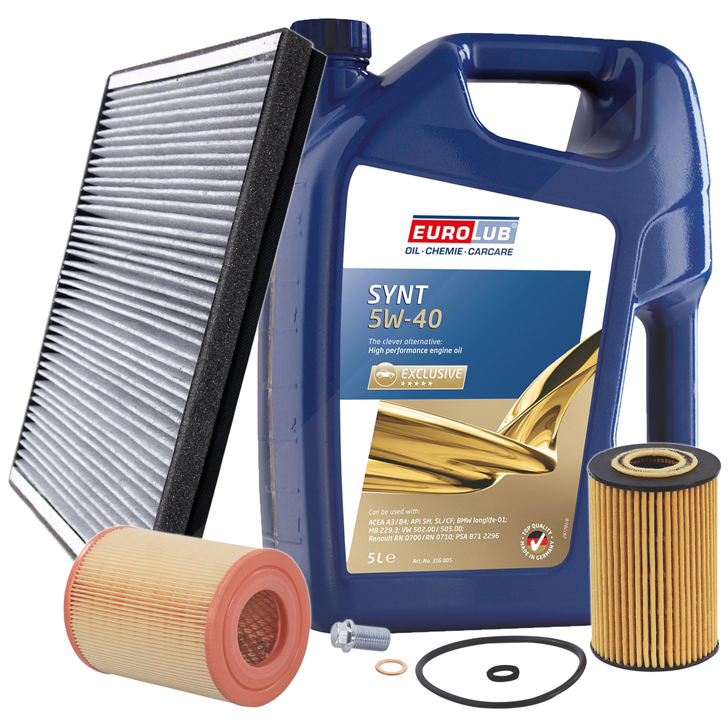 Bestprice Inspektionspaket Filtersatz SET A + 5l ÖL [Hersteller-Nr. 10493635] für Mercedes-Benz