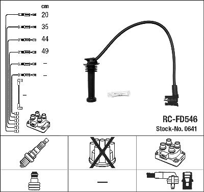 Ngk Zündkabelsatz [Hersteller-Nr. 0641] für Ford