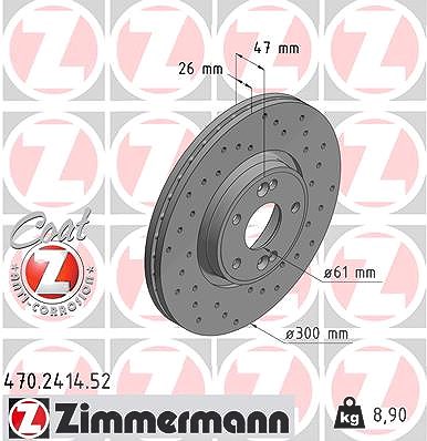 Zimmermann Bremsscheibe [Hersteller-Nr. 470.2414.52] für Renault