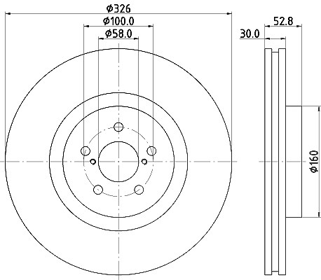 Hella 1x Bremsscheibe [Hersteller-Nr. 8DD355114-651] für Toyota, Subaru