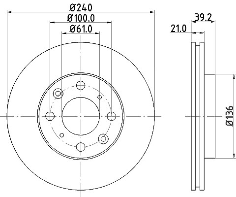 Hella Bremsscheibe [Hersteller-Nr. 8DD355108-151] für Honda