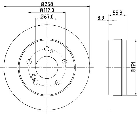 Hella Bremsscheibe [Hersteller-Nr. 8DD355100-961] für Mercedes-Benz
