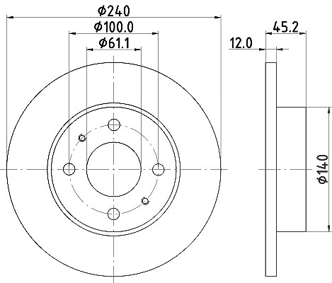 Hella Bremsscheibe [Hersteller-Nr. 8DD355102-291] für Nissan
