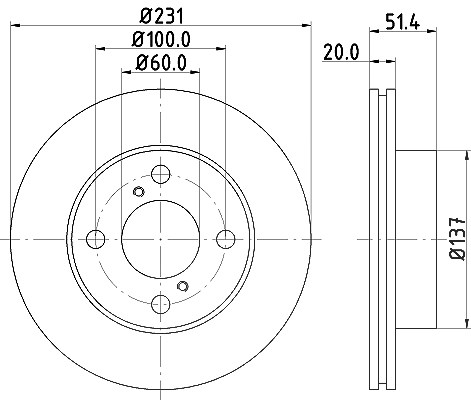 Hella Bremsscheibe [Hersteller-Nr. 8DD355116-501] für Suzuki, Nissan