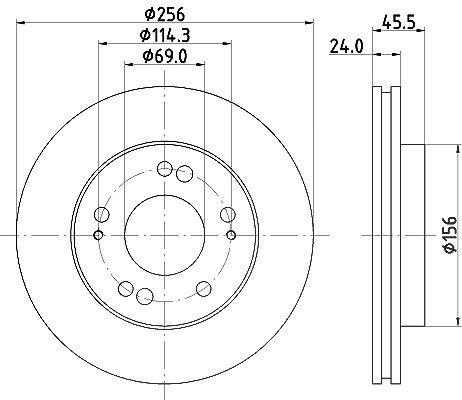 Hella Bremsscheibe [Hersteller-Nr. 8DD355103-311] für Mitsubishi