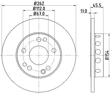 Hella Bremsscheibe [Hersteller-Nr. 8DD355100-741] für Mercedes-Benz