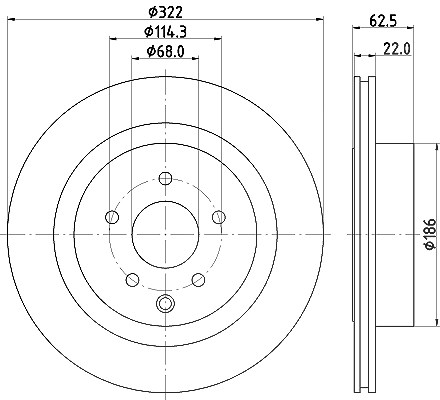 Hella Bremsscheibe [Hersteller-Nr. 8DD355120-551] für Infiniti, Nissan