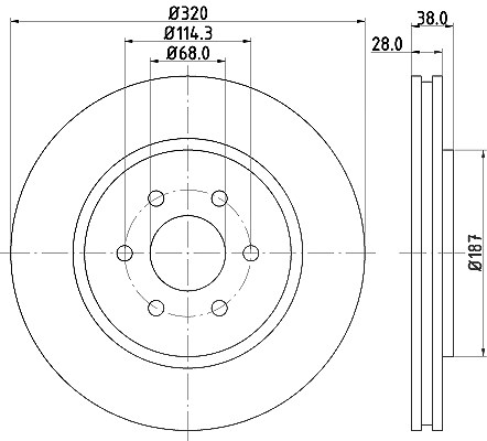 Hella Bremsscheibe [Hersteller-Nr. 8DD355129-541] für Nissan