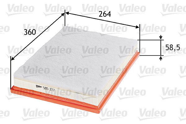 Valeo Luftfilter [Hersteller-Nr. 585377] für Renault, Vauxhall, Opel, Nissan