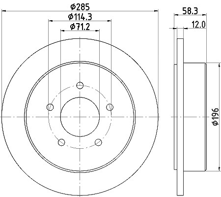 Hella Bremsscheibe [Hersteller-Nr. 8DD355114-771] für Ford Usa