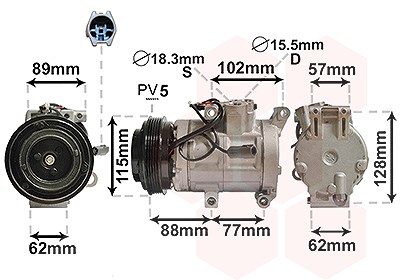 Van Wezel Kompressor, Klimaanlage [Hersteller-Nr. 2700K276] für Mazda