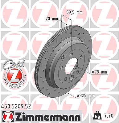 Zimmermann Bremsscheibe [Hersteller-Nr. 450.5209.52] für Land Rover