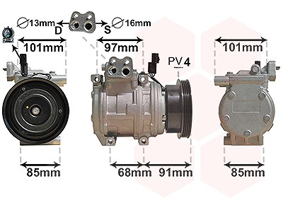 Van Wezel Kompressor, Klimaanlage [Hersteller-Nr. 8300K208] für Kia, Hyundai