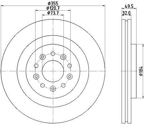 Hella Bremsscheibe [Hersteller-Nr. 8DD355129-271] für Jaguar, Daimler