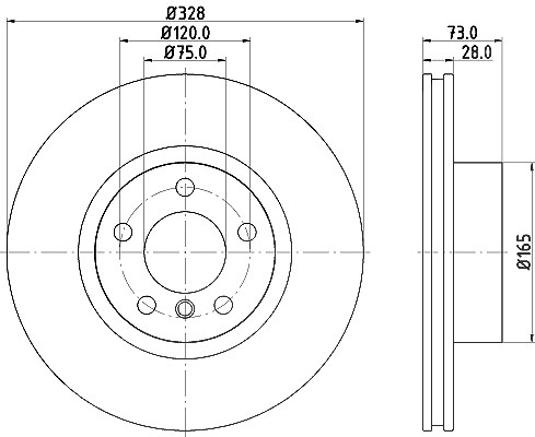 Hella Bremsscheibe [Hersteller-Nr. 8DD355129-631] für BMW