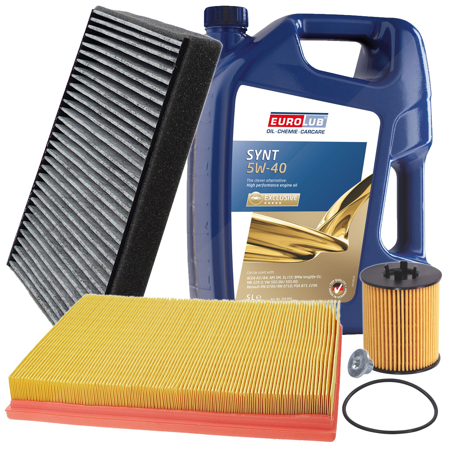Bestprice Inspektionspaket Filtersatz SET A + 5l ÖL [Hersteller-Nr. 10493646] für Opel
