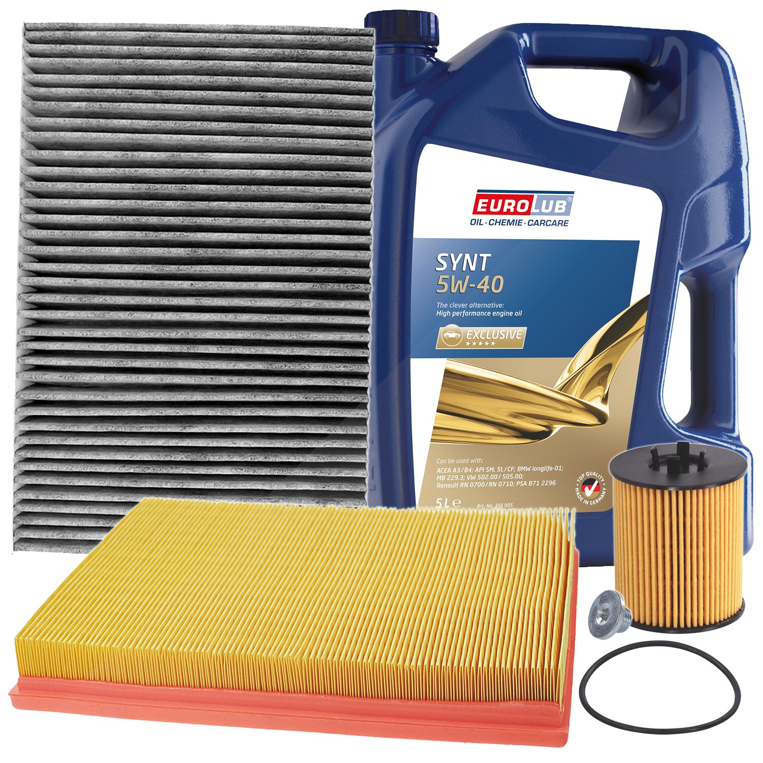 Bestprice Inspektionspaket Filtersatz SET A + 5l ÖL [Hersteller-Nr. 10493647] für Opel