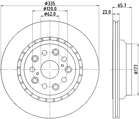 Hella 1x Bremsscheibe [Hersteller-Nr. 8DD355116-931] für Lexus