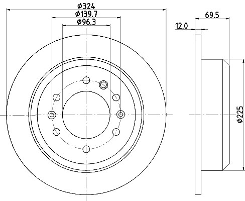 Hella Bremsscheibe [Hersteller-Nr. 8DD355114-041] für Kia