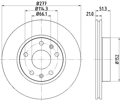 Hella Bremsscheibe Vorderachse Belüftet [Hersteller-Nr. 8DD355108-901] für Land Rover