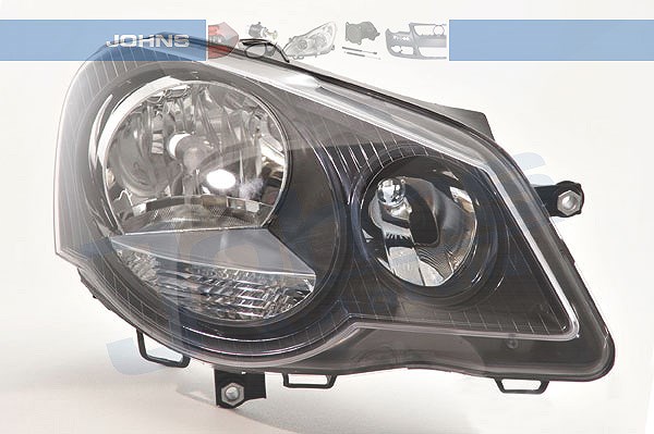 Johns Scheinwerfer H7/H1 schwarz, elektr. LWR [Hersteller-Nr. 952610-6] für VW