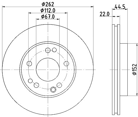 Hella Bremsscheibe [Hersteller-Nr. 8DD355101-461] für Mercedes-Benz