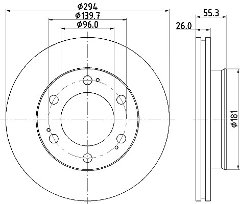 Hella Bremsscheibe [Hersteller-Nr. 8DD355117-161] für Daewoo, Ssangyong