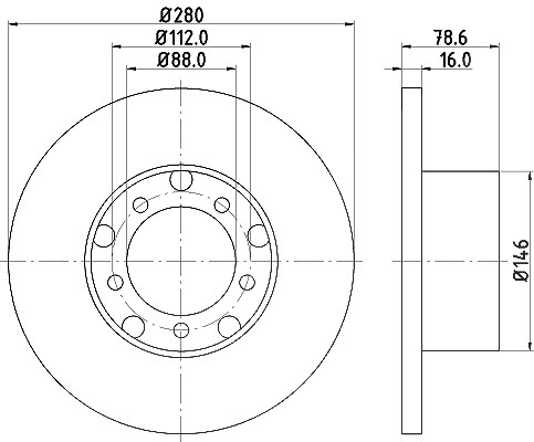 Hella Bremsscheibe [Hersteller-Nr. 8DD355100-201] für Mercedes-Benz