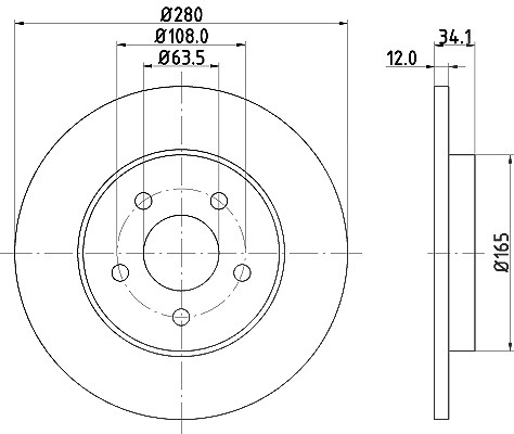 Hella Bremsscheibe [Hersteller-Nr. 8DD355108-061] für Ford, Jaguar